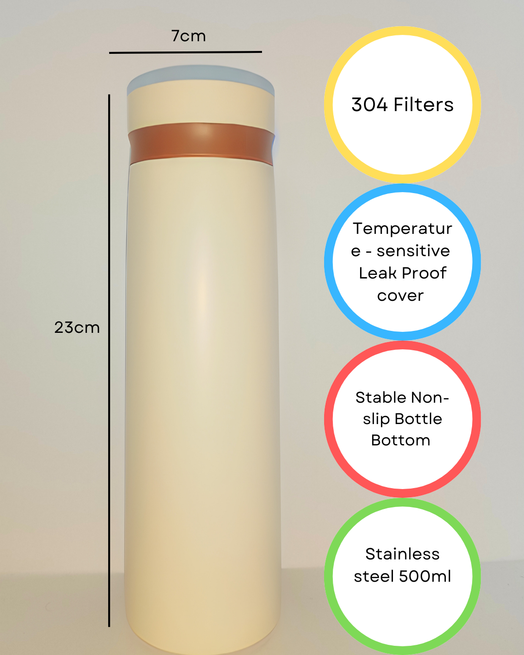 "Stainless Steel Insulated Sports Water Bottle with LED Temperature Indicator"