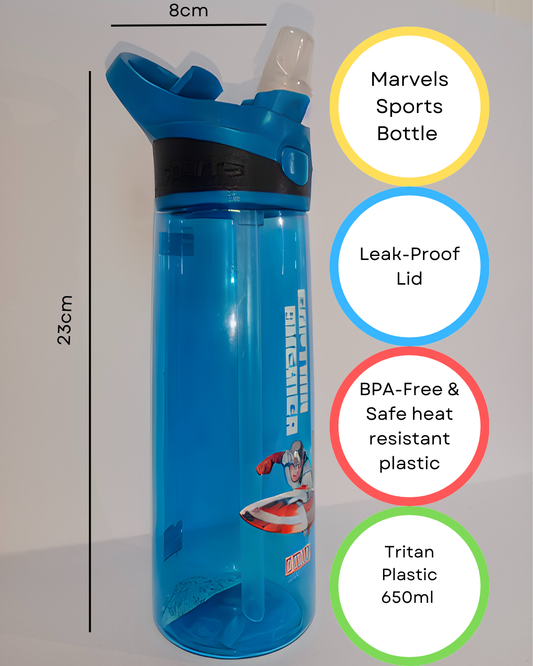 Marvel Water bottle for kids-Captain America and Sofia Sports Water Bottle