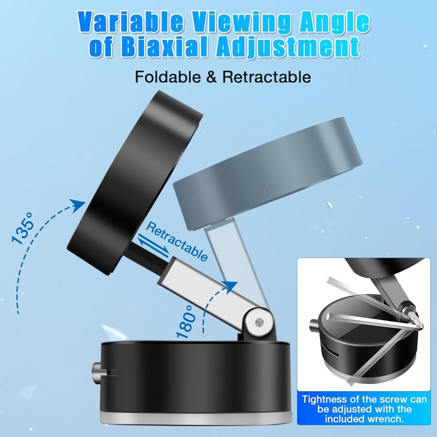 Vacuum Magnetic Suction Cup Folding Swivel Stand