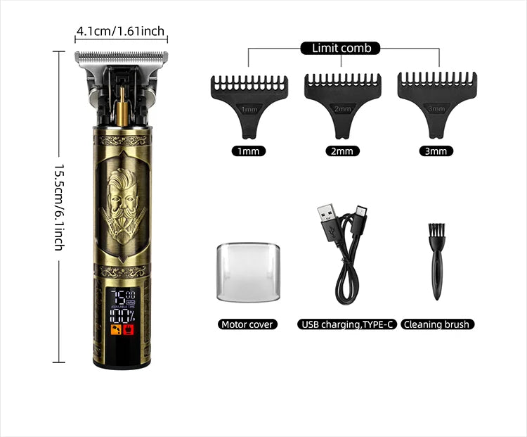 Electric Hair Machine Retro T9 Hair Clipper Rechargeable Men'S Shaver Trimmer