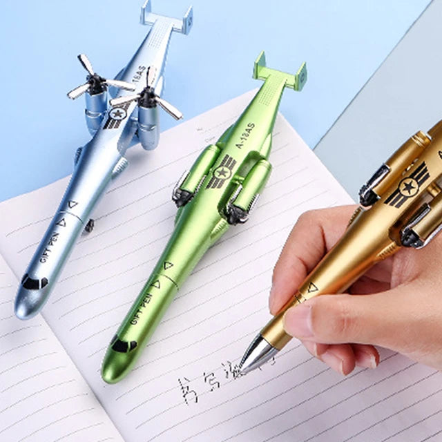 1Pcs Creative Helicopter Airplane Shape Gel Pen 0.5mm Black Ink Signature Pen Student Stationery Writing Office Supplies Gift